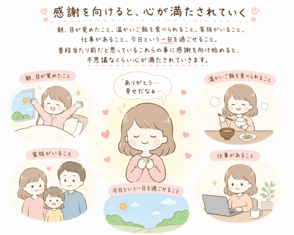 alt="引き寄せの法則の仕組みを分かりやすく表現したイラスト"